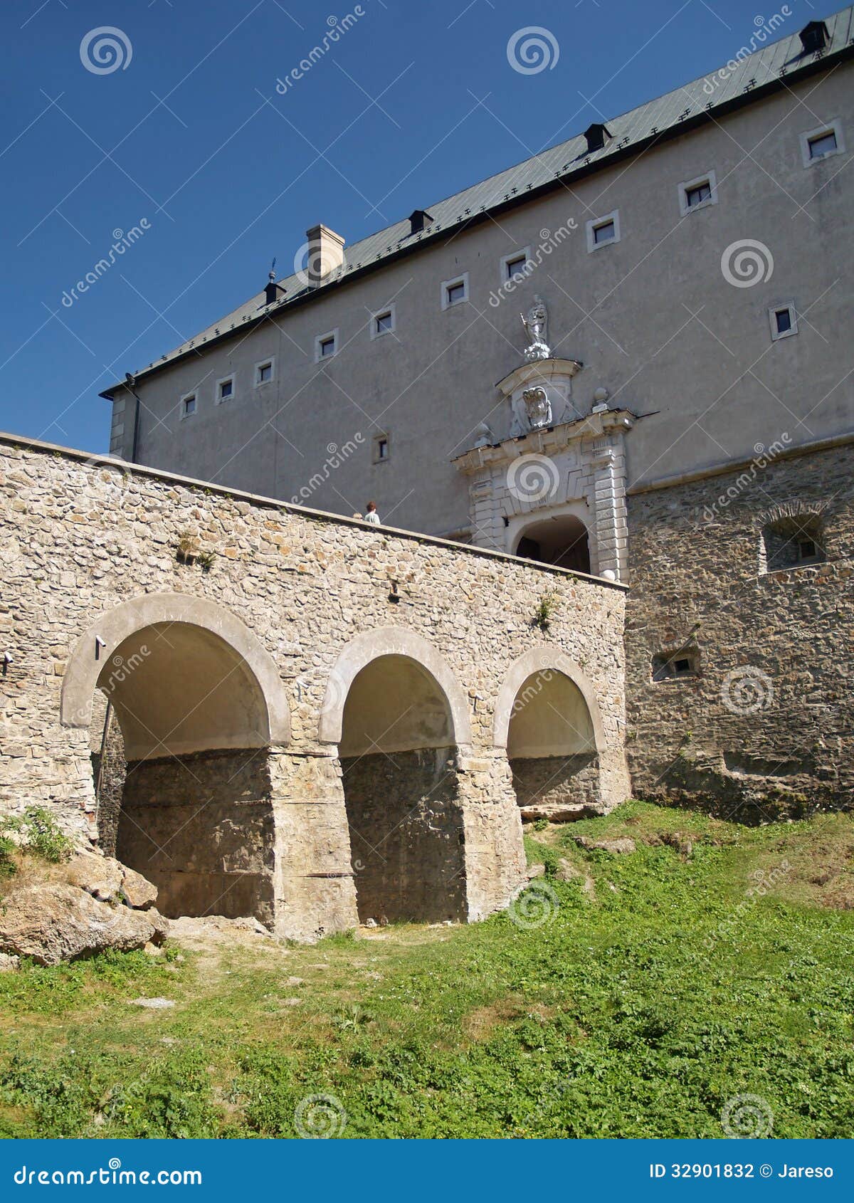 dry moat at cerveny kamen castle